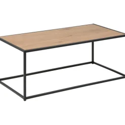 Fabrique de Styles Table Basses*Table basse en plaqué chêne et métal noir L100cm - Senzo