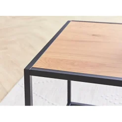 Fabrique de Styles Table Basses*Table basse en plaqué chêne et métal noir L100cm - Senzo