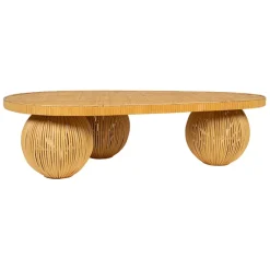 Fabrique de Styles Table Basses*Table basse en rotin et bambou 119x66cm - Tamba