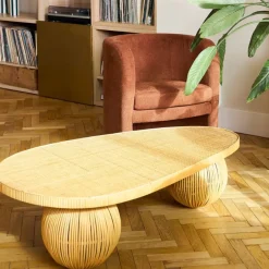 Fabrique de Styles Table Basses*Table basse en rotin et bambou 119x66cm - Tamba