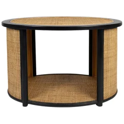 Fabrique de Styles Table Basses*Table basse en rotin et sapin naturel et noir - Balamea