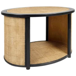 Fabrique de Styles Table Basses*Table basse en rotin et sapin naturel et noir - Balamea
