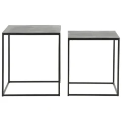 Fabrique de Styles Table Basses*Table basse gigogne carrée (lot de 2) en aluminium et fer - Felia