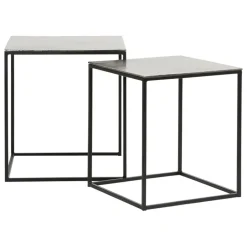 Fabrique de Styles Table Basses*Table basse gigogne carrée (lot de 2) en aluminium et fer - Felia