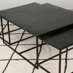 Fabrique de Styles Table Basses*Table basse gigogne carrée (lot de 3) en fer - Felia