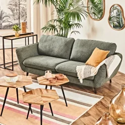 Fabrique de Styles Table Basses*Table basse gigogne (lot de 3) en teck et métal - Woody