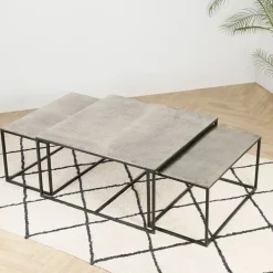 Fabrique de Styles Table Basses*Table basse gigogne (lot de 3) en fer - Félia