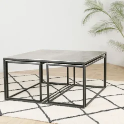 Fabrique de Styles Table Basses*Table basse gigogne (lot de 3) en fer - Félia