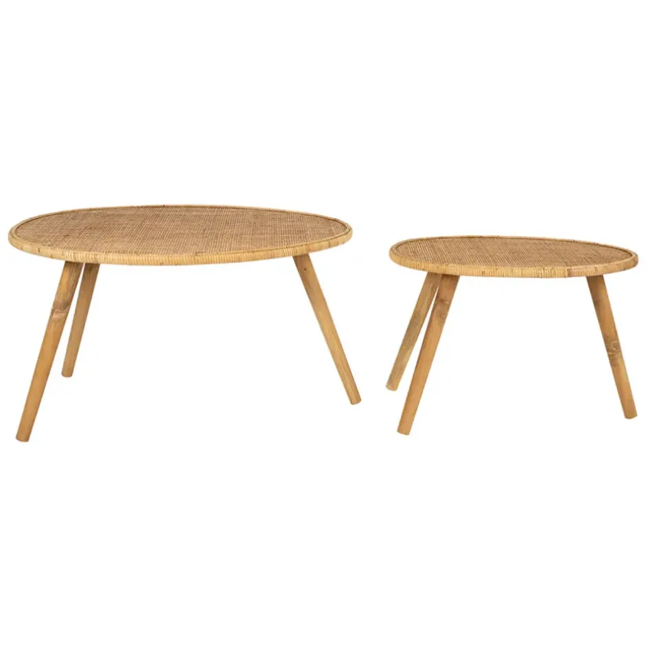 Fabrique de Styles Table Basses*Table basse gigogne (lot de 2) en rotin - Tamba