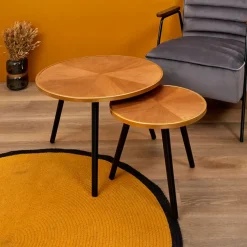 Fabrique de Styles Table Basses*Table basse gigogne ronde (lot de 2) en pin - Faya