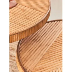 Fabrique de Styles Table Basses*Table basse (lot de 2) en bambou, rotin et pieds en fer noir - Saori