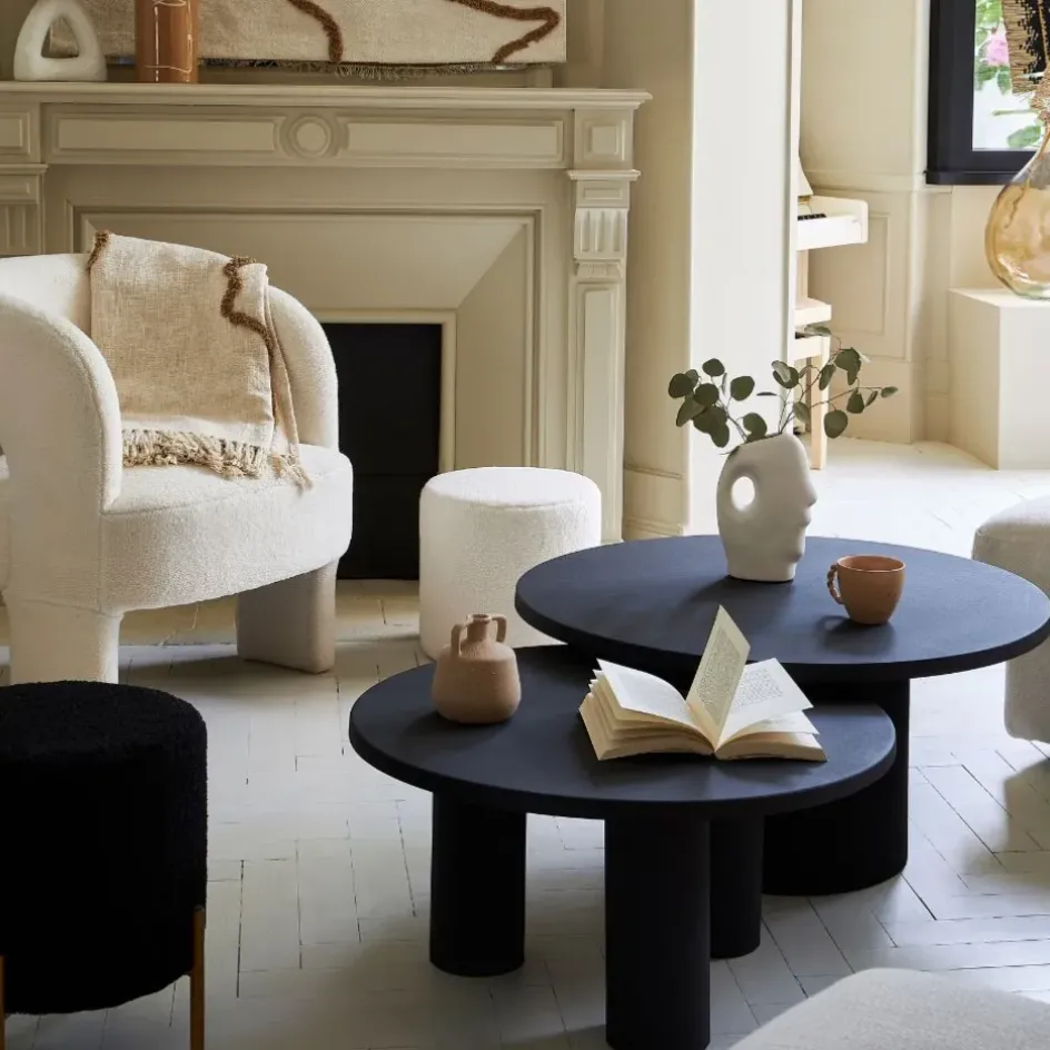 Fabrique de Styles Table Basses*Table basse ronde en fer d79xh40cm - Organic