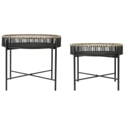 Fabrique de Styles Table Basses*Table basse ronde (x2) en bambou et fer