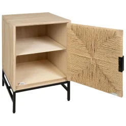 Fabrique de Styles Tables De Chevet*Table de chevet 1 porte en naturel et noir - Kenda
