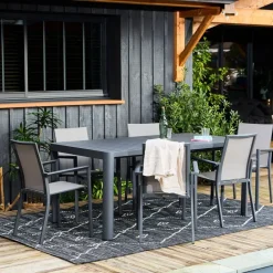 Enfant Fabrique de Styles Tables De Jardin|Jardin*Table de jardin avec allonge en aluminium 180(+60)x100cm - Kiplin
