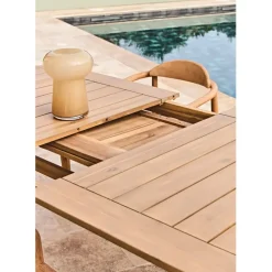 Enfant Fabrique de Styles Tables De Jardin|Jardin*Table de jardin avec rallonge en acacia naturel 180-200x100cm - Cirina