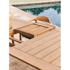 Enfant Fabrique de Styles Tables De Jardin|Jardin*Table de jardin avec rallonge en acacia naturel 180-200x100cm - Cirina