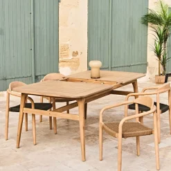 Enfant Fabrique de Styles Tables De Jardin|Jardin*Table de jardin avec rallonge en acacia naturel 180-200x100cm - Cirina