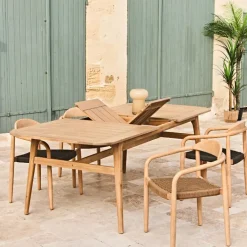 Enfant Fabrique de Styles Tables De Jardin|Jardin*Table de jardin avec rallonge en acacia naturel 180-200x100cm - Cirina