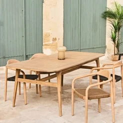 Enfant Fabrique de Styles Tables De Jardin|Jardin*Table de jardin avec rallonge en acacia naturel 180-200x100cm - Cirina