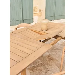 Enfant Fabrique de Styles Tables De Jardin|Jardin*Table de jardin avec rallonge en acacia naturel 180-200x100cm - Cirina