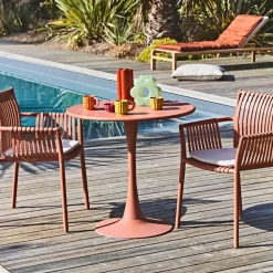 Enfant Fabrique de Styles Tables De Jardin|Jardin*Table de jardin rond en fer d80cm - Lumi