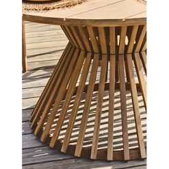 Enfant Fabrique de Styles Tables De Jardin|Jardin*Table de jardin ronde en acacia écru d130cm - Minga