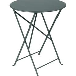 Enfant Fabrique de Styles Tables De Jardin|Jardin*Table de jardin ronde pliante en acier gris - Bistro