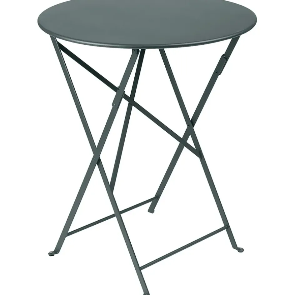 Enfant Fabrique de Styles Tables De Jardin|Jardin*Table de jardin ronde pliante en acier gris - Bistro