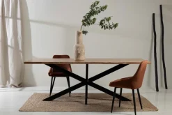 Fabrique de Styles Table De Salle À Manger*Table de repas en acacia et pieds en fer noir 220x100cm - Brooklyn