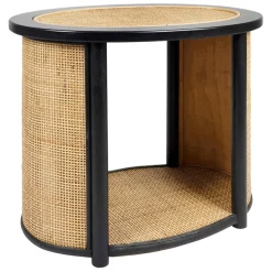 Fabrique de Styles Bouts De Canapé Et Tables D'appoint*Table d'appoint en rotin et sapin naturel et noir - Balamea