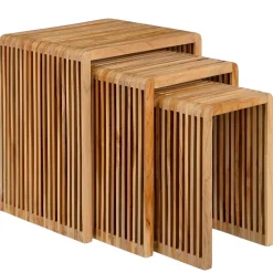 Fabrique de Styles Bouts De Canapé Et Tables D'appoint*Table d'appoint gigogne (lot de 3) en bois naturel - Yonker