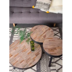 Fabrique de Styles Bouts De Canapé Et Tables D'appoint*Table d'appoint ronde en teck - Suri