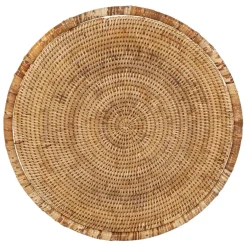 Fabrique de Styles Bouts De Canapé Et Tables D'appoint*Table gigogne rond par 2 en fer et rotin 50x50cm - Pasil