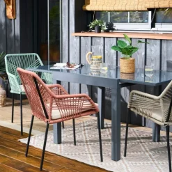 Enfant Fabrique de Styles Tables De Jardin|Jardin*Table jardin extensible en métal 80-160x80cm - Haria