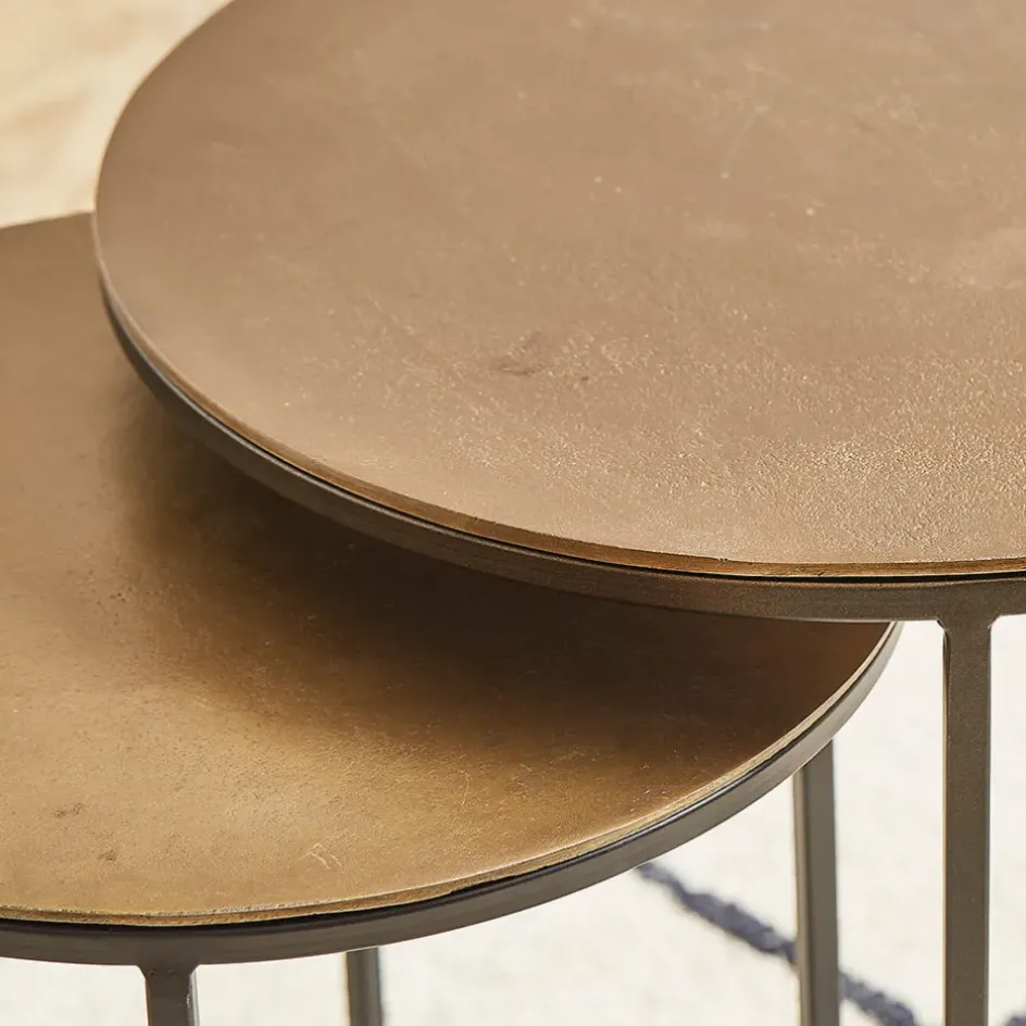 Fabrique de Styles Bouts De Canapé Et Tables D'appoint*Tables d'appoint gigogne (x2) en fer - Felia