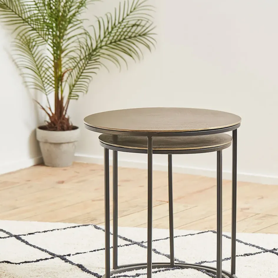 Fabrique de Styles Bouts De Canapé Et Tables D'appoint*Tables d'appoint gigogne (x2) en fer - Felia