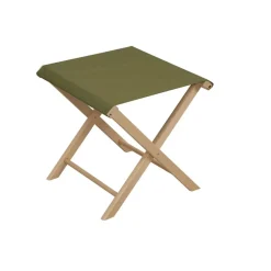 Enfant Fabrique de Styles Bancs, Tabourets|Jardin*Tabouret d'extérieur pliant en bois et coton vert h42cm - Colors