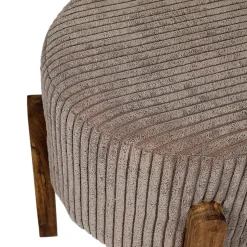 Fabrique de Styles Poufs Et Tabourets*Tabouret en tissu côtelé et bois d'acacia - Scarlett