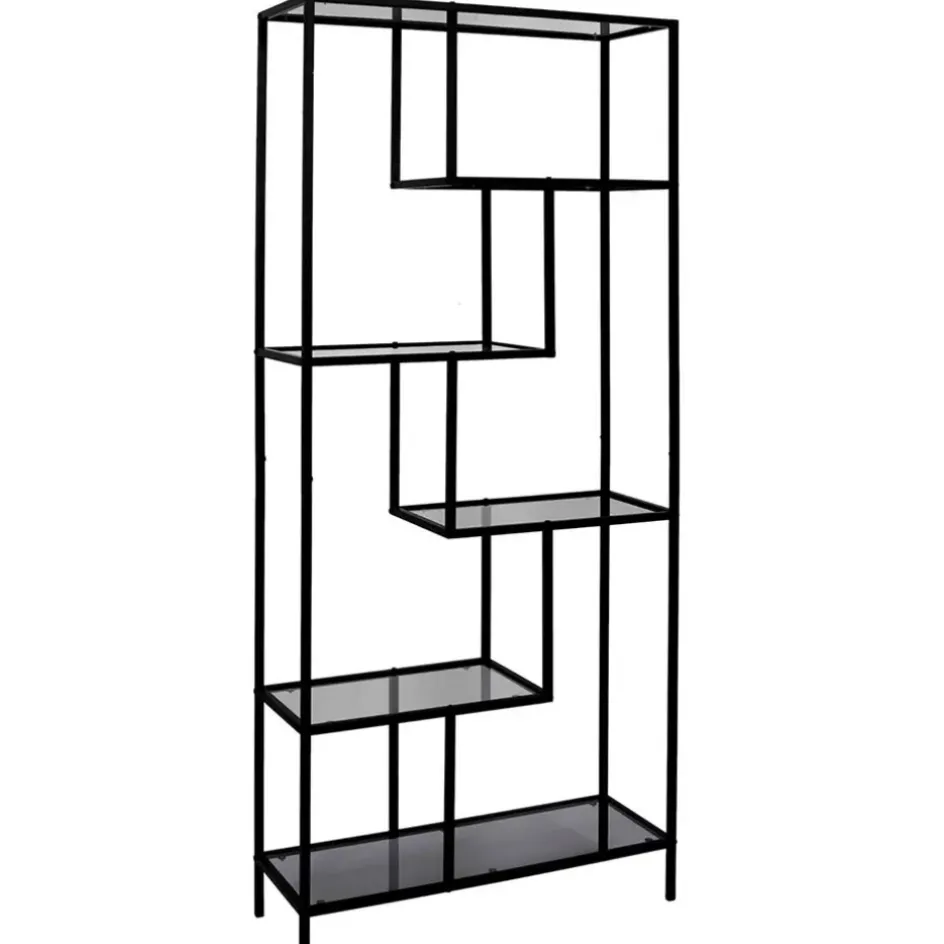 Fabrique de Styles Bibliothèques Et Étagères*Étagère en métal verre fumé h180cm - Edgard