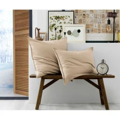 Fabrique de Styles Taies Et Traversins*Taie d'oreiller en flanelle sable 50x70cm - Candice