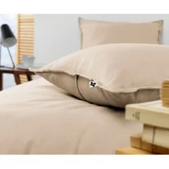 Fabrique de Styles Taies Et Traversins*Taie d'oreiller en flanelle sable 50x70cm - Candice