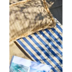 Fabrique de Styles Draps De Plage Et Foutas*Tapis de plage en tissu rayé et naturel 180x120cm - Medi