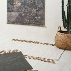 Fabrique de Styles Tapis*Tapis en coton et jute écru 140x70cm - Kolore