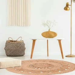 Fabrique de Styles Tapis*Tapis rond en jute ajoure d90cm