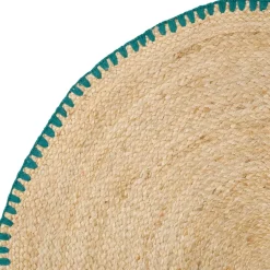 Fabrique de Styles Tapis*Tapis rond en jute et coton d100cm - Patchuca