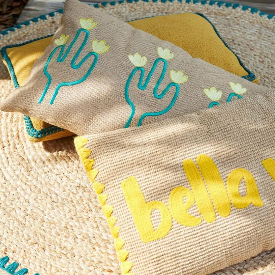 Fabrique de Styles Tapis*Tapis rond en jute et coton d100cm - Patchuca