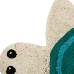 Enfant Fabrique de Styles Déco*Tapis tortue en coton tufté écru et 92x65cm