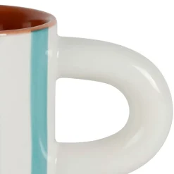 Fabrique de Styles Tasses Et Mugs*Tasse à café en grès rayée et blanc 17cl - Alaria