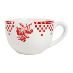 Fabrique de Styles Tasses Et Mugs*Tasse à thé et sous-tasse en faïence damier - campagne